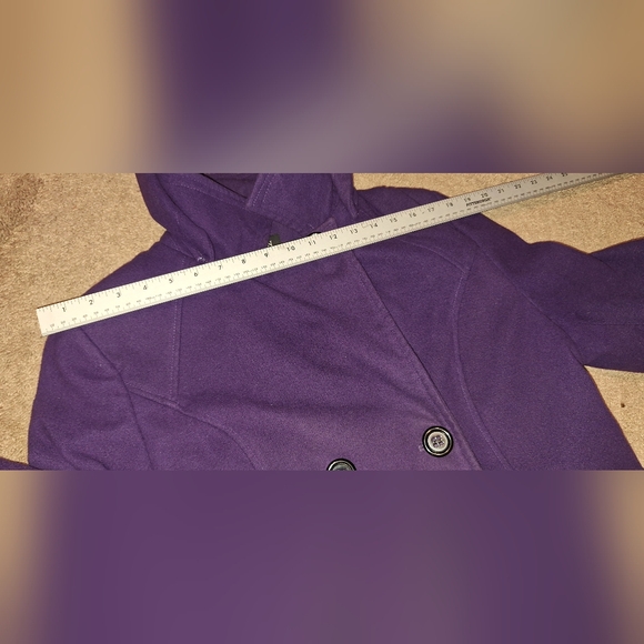 1 Madison Purple Peacoat Coat W/ Detachable Hood / XL - Picture 3 of 10